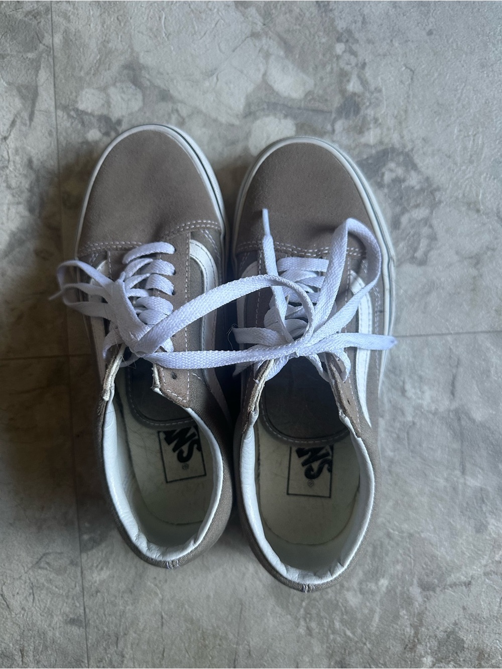 Vans Old Skool Sneakers in Taupe and White